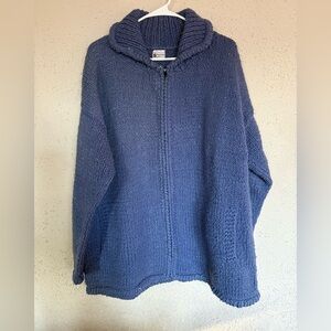 Handknit 100% chunky wool sweater